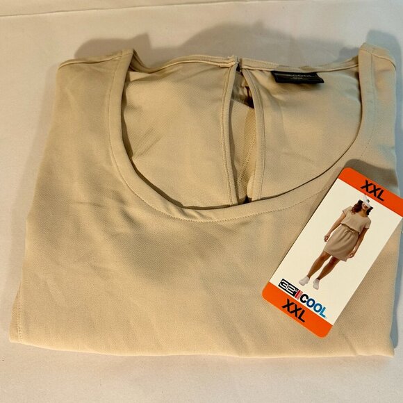 New 32 Degrees Cool Midi Twill Dress Sz XXL Cinched Waist Adjustable Drawstring - Picture 11 of 12